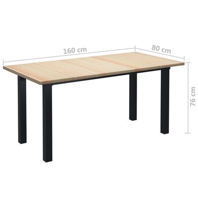 vidaXL Jídelní stůl 160 x 80 x 76 cm borové dřevo