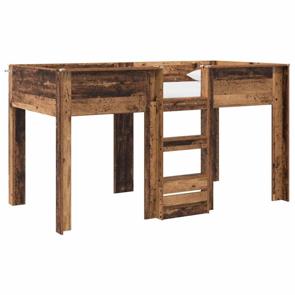 vidaXL Patrov&aacute; postel pro děti s matrac&iacute; Star&eacute; dřevo 100 x 200 cm