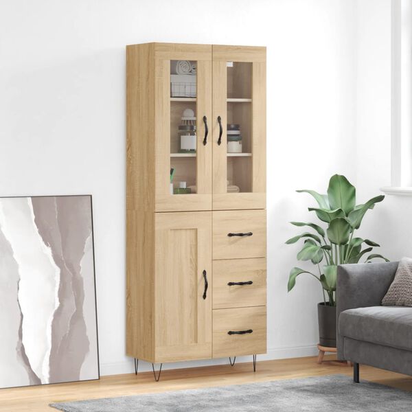 vidaXL Skř&iacute;ň highboard dub sonoma 69,5 x 34 x 180 cm kompozitn&iacute; dřevo