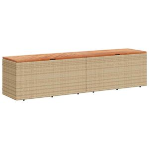 vidaXL Zahradn&iacute; &uacute;ložn&yacute; box b&eacute;žov&yacute; 220 x 50 x 54 cm polyratan a ak&aacute;cie