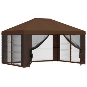 vidaXL Zahradn&iacute; alt&aacute;n se stěnami 4 &times; 3 m Hněd&aacute; Polyester a ocel