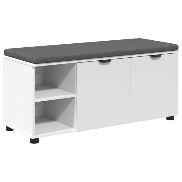 vidaXL Chodbičkov&aacute; lavice s pol&scaron;t&aacute;řem B&iacute;l&aacute; 100 x 38 x 46 cm