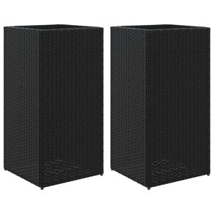 vidaXL Zahradn&iacute; truhl&iacute;ky 2 ks čern&eacute; 40 x 40 x 80 cm polyratan