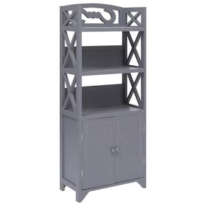 vidaXL Koupelnov&aacute; skř&iacute;ňka &scaron;ed&aacute; 46 x 24 x 116 cm dřevo pavlovnie