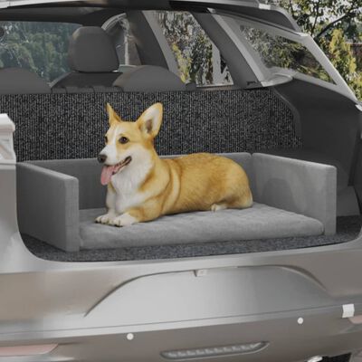 vidaXL Pelíšek pro psy do kufru auta světle šedý 110x70cm lněný vzhled