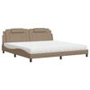 vidaXL Postel Viana s matrac&iacute; cappuccino 200 x 200 cm uměl&aacute; kůže