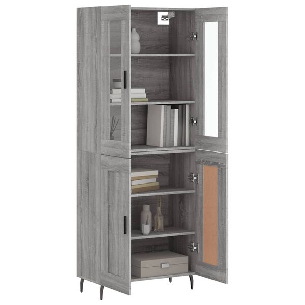vidaXL Skř&iacute;ň highboard &scaron;ed&aacute; sonoma 69,5 x 34 x 180 cm kompozitn&iacute; dřevo