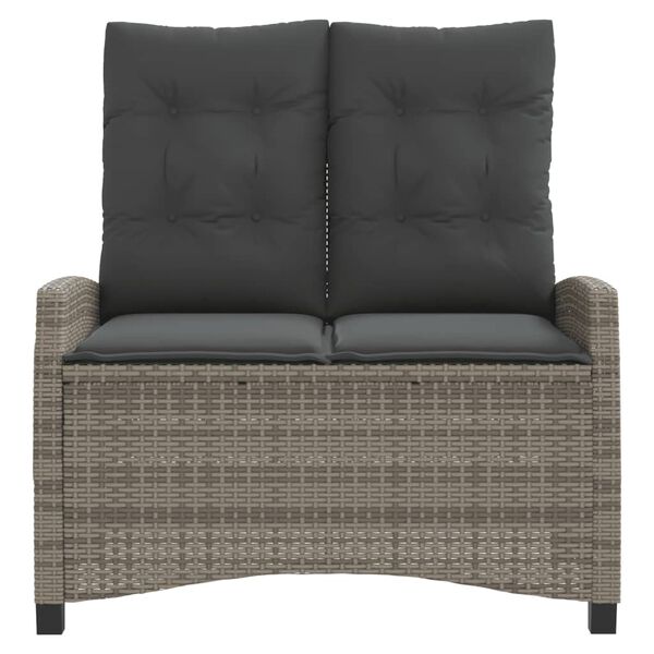 vidaXL Polohovac&iacute; zahradn&iacute; lavice s podu&scaron;kami &scaron;ed&aacute; polyratan