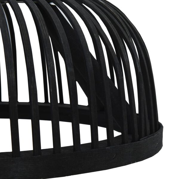 vidaXL Závěsné svítidlo černé bambus 40 W 34 x 14,5 cm půlkruh E27