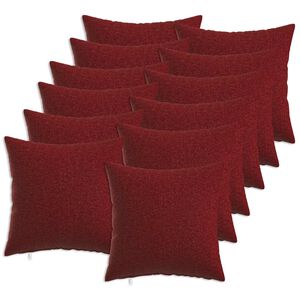 vidaXL Povlak na pol&scaron;t&aacute;ř 12 ks HEERLEN V&iacute;no Červen&eacute; 40 x 40 cm Textil