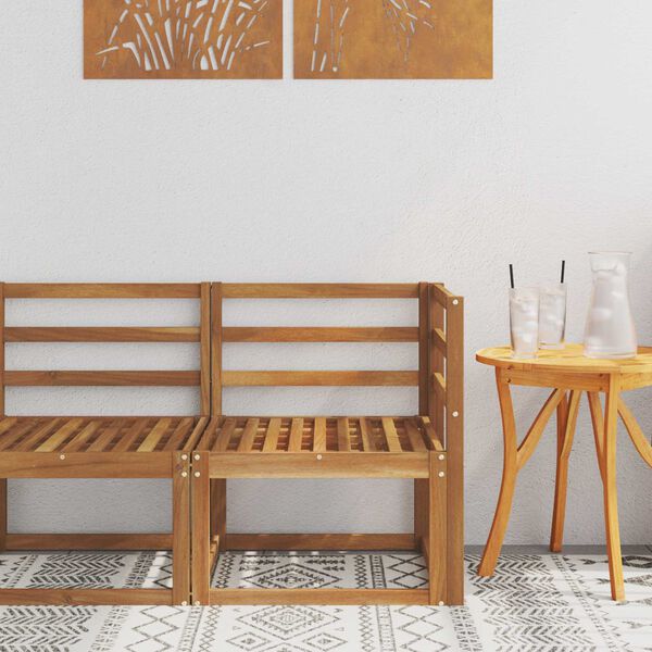 vidaXL Zahradn&iacute; rohov&aacute; sedačka Masivn&iacute; ak&aacute;tov&eacute; dřevo Př&iacute;rodn&iacute;