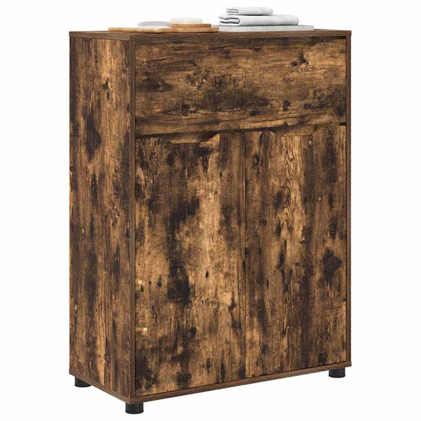 vidaXL Koupelnov&aacute; skř&iacute;ň se z&aacute;suvkou Kouřov&yacute; dub 72,5 x 36,5 x 100 cm