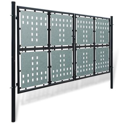 vidaXL Černá jednokřídlá plotová brána 300 x 225 cm