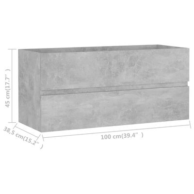 vidaXL 2dílný set koupelnového nábytku betonově šedý dřevotříska