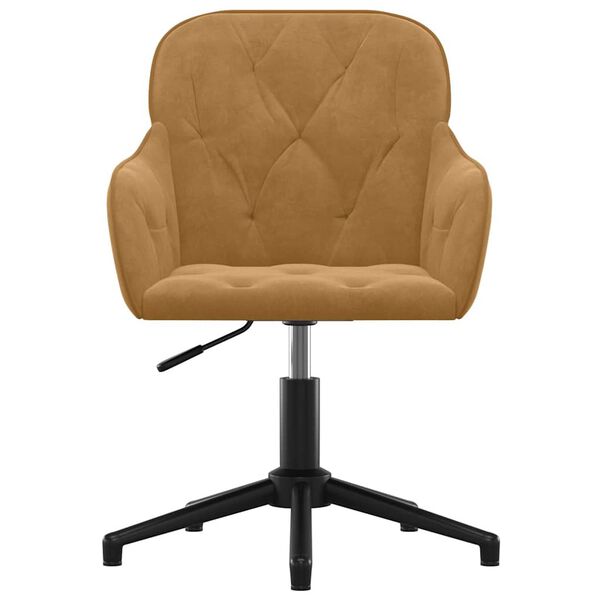 vidaXL Otočn&aacute; kancel&aacute;řsk&aacute; židle hněd&aacute; samet