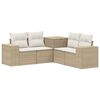vidaXL Set pohovek 5 ks Beige a kr&eacute;mov&aacute; b&iacute;l&aacute; Poly ratan a ocel
