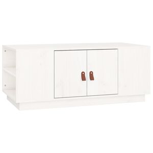 vidaXL Konferenčn&iacute; stolek b&iacute;l&yacute; 100 x 50 x 41 cm masivn&iacute; borov&eacute; dřevo