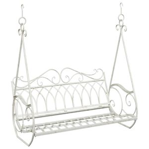 vidaXL Houpac&iacute; lavička Ocel 112 x 60 x 126,5 cm Antick&aacute; b&iacute;l&aacute;