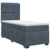 vidaXL Postel boxspring s matrac&iacute; s čelo Tmavě &scaron;ed&aacute; 90 x 190 cm Samet