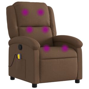 vidaXL Mas&aacute;žn&iacute; polohovac&iacute; křeslo hněd&eacute; textil