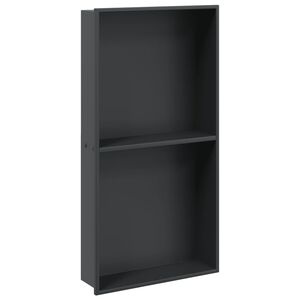 vidaXL Nika do sprchov&eacute;ho koutu matn&aacute; čern&aacute; 32x62x9 cm nerezov&aacute; ocel