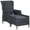 vidaXL Polohovateln&eacute; zahradn&iacute; křeslo s podnožkou polyratan tmavě &scaron;ed&eacute;