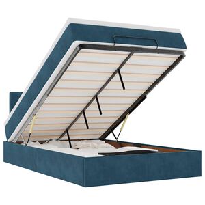 vidaXL Osmansk&yacute; r&aacute;m postele s matrac&iacute; tmavě modr&aacute; 120x200cm samet