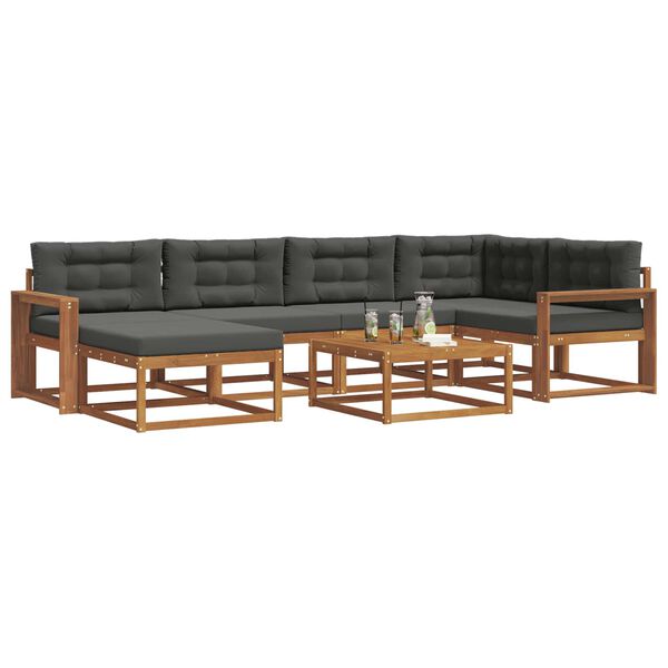 vidaXL Venkovn&iacute; pohovkov&aacute; souprava 7 pcs Přirozen&aacute; a Anthracitov&aacute;