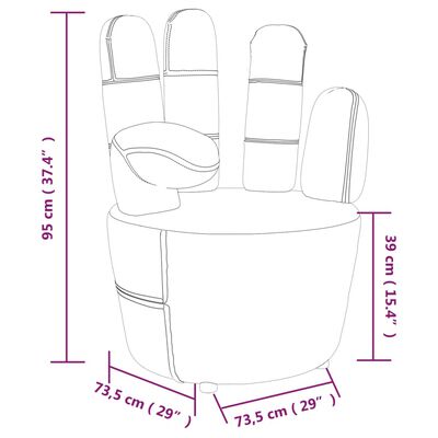 vidaXL Křeslo ve tvaru ruky krémové samet