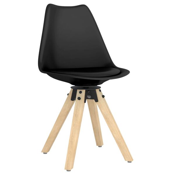 vidaXL Otočn&eacute; j&iacute;deln&iacute; židle 2 ks čern&eacute; PP