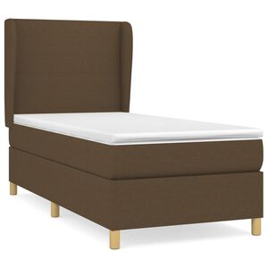 vidaXL Box spring postel s matrac&iacute; tmavě hněd&aacute; 80x200 cm textil