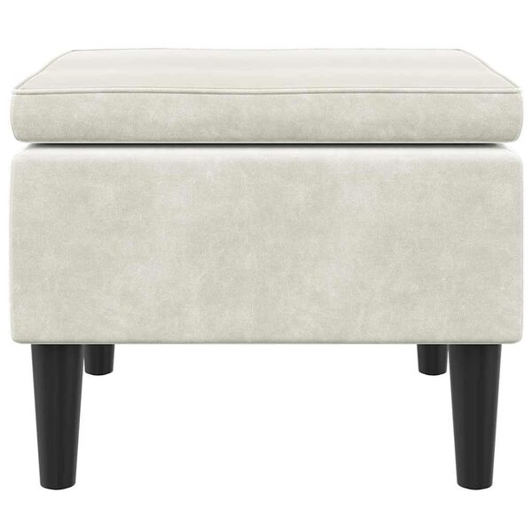 vidaXL Taburetka s dřevěn&yacute;mi nohami kr&eacute;mov&aacute; sametov&aacute;