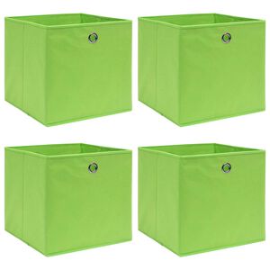 vidaXL &Uacute;ložn&eacute; boxy 4 ks zelen&eacute; 32 x 32 x 32 cm textil