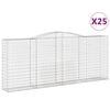 vidaXL Klenut&eacute; gabionov&eacute; ko&scaron;e 25ks 400x50x160/180cm pozinkovan&eacute; železo