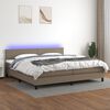 vidaXL Box spring postel s matrac&iacute; a LED taupe 200x200 cm textil