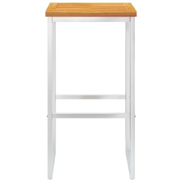 vidaXL Barové židle 4 ks masivní akáciové dřevo a nerezová ocel