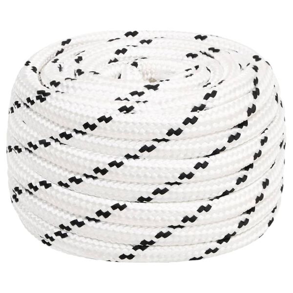 vidaXL Spl&eacute;tan&eacute; lodn&iacute; lano b&iacute;l&eacute; 20 mm x 50 m polyester