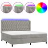 vidaXL Box spring postel s matrac&iacute; a LED světle &scaron;ed&aacute; 200x200 cm samet
