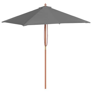 vidaXL Zahradn&iacute; slunečn&iacute;k s dřevěnou tyč&iacute; 150 x 200 cm antracitov&yacute;