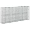 vidaXL Gabionov&yacute; vyv&yacute;&scaron;en&yacute; z&aacute;hon 4 ks 330 x 50 x 150 cm Stř&iacute;brn&aacute;