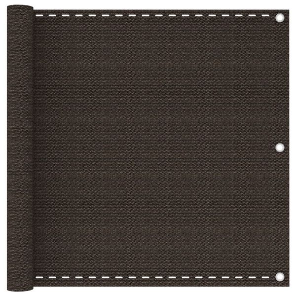 vidaXL Balkonov&aacute; z&aacute;stěna hněd&aacute; 90 x 500 cm HDPE