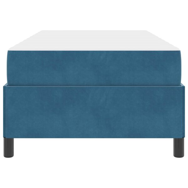 vidaXL R&aacute;m postele s matrac&iacute; Tmavě modr&aacute; 90 x 190 cm textil