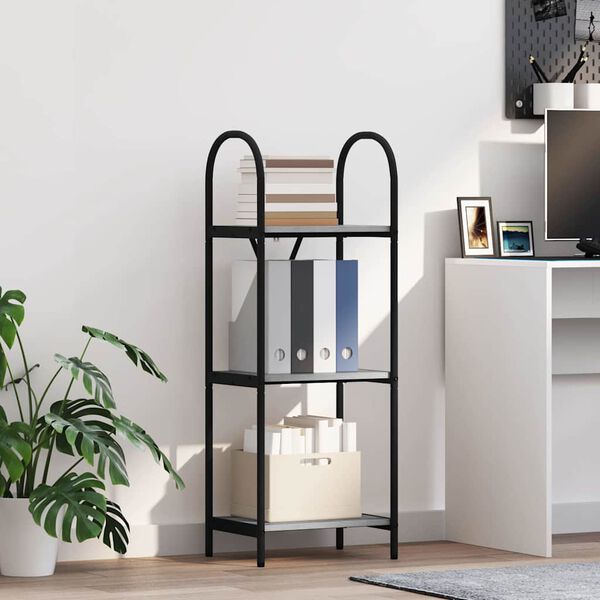 vidaXL Knihovna &Scaron;ed&aacute; Sonoma 40 x 30 x 109 cm Kompozitn&iacute; dřevo