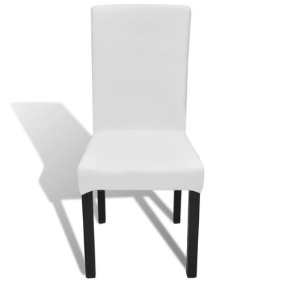 vidaXL Hladké strečové potahy na židle 4 ks bílé