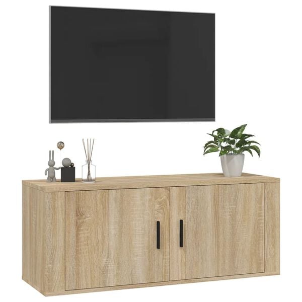 vidaXL N&aacute;stěnn&aacute; TV skř&iacute;ňka dub sonoma 100 x 34,5 x 40 cm