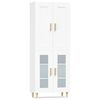 vidaXL Skř&iacute;ň highboard b&iacute;l&aacute; 69,5 x 34 x 180 cm kompozitn&iacute; dřevo