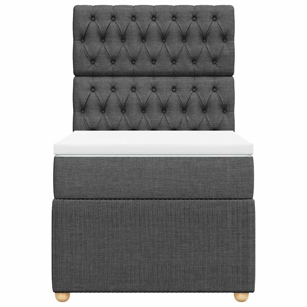 vidaXL Box spring postel s matrac&iacute; tmavě &scaron;ed&aacute; 100 x 200 cm textil