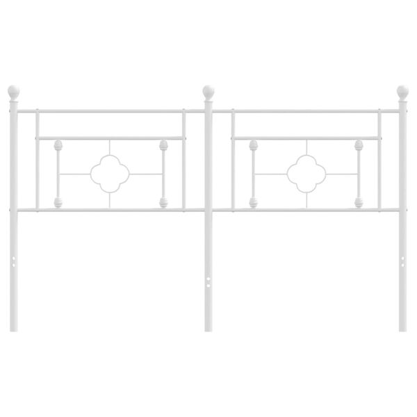 vidaXL Kovové čelo postele bílé 150 cm