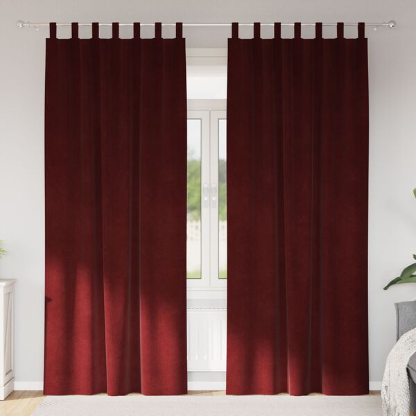 vidaXL Zatemňovac&iacute; z&aacute;věsy 2 pcs V&iacute;no Červen&eacute; 140 x 260 cm samet
