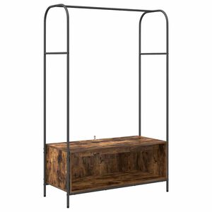 vidaXL Kovov&yacute; stojan na oblečen&iacute; Hněd&yacute; dub 100 x 44 x 160 cm